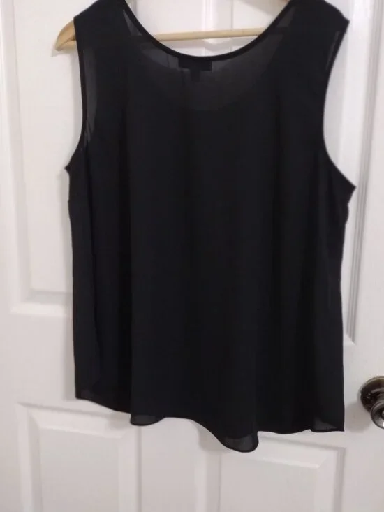 Alfani Sleeveless Blouse Bundle 3 Tops Large Black White Navy Flowy Workwear - Picture 4 of 10